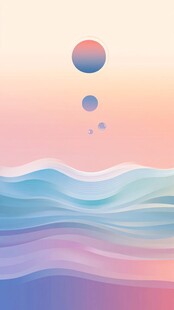 日落时分的抽象海洋风景