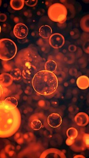 橙色泡泡的抽象世界