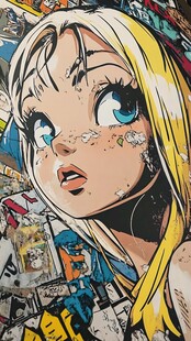 街头艺术中的金发女孩