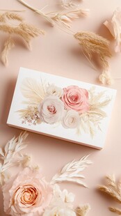 柔和色调的花卉艺术盒子