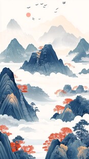 云雾缭绕的山川风景