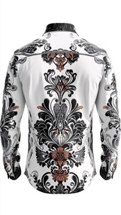 白色花卉图案衬衫