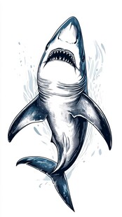 凶猛巨鲨跃出海面