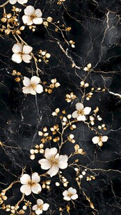 金色花卉大理石纹理