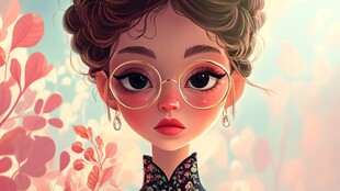 卡通风格的女孩形象