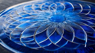 蓝色玻璃艺术品