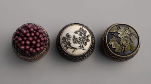 复古金属盒子上的植物图案