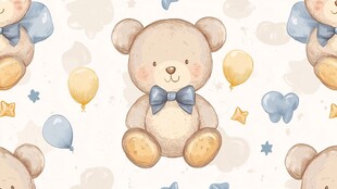 可爱的泰迪熊图案背景