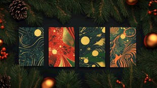 圣诞节抽象艺术与节日装饰的结合