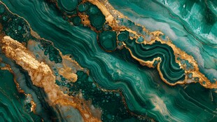 绿色与金色大理石纹理