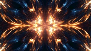 对称的火焰和波浪抽象图案