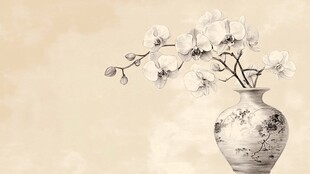 复古花瓶中的兰花