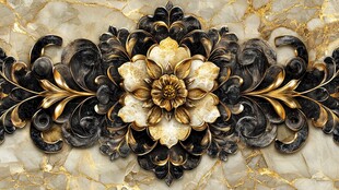 金色巴洛克风格花卉图案