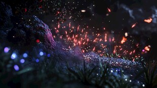 夜幕下的璀璨萤火