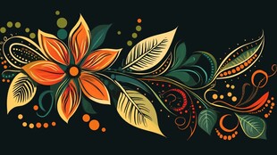 色彩斑斓的抽象花卉艺术