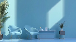 蓝色现代简约风格室内设计