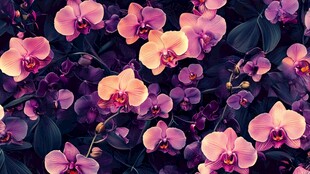 紫色兰花的数字艺术