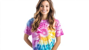 扎染风格年轻女性形象