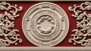 红墙白饰的古典美