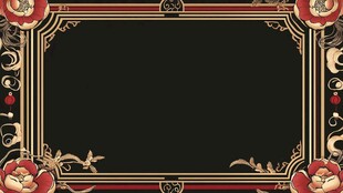 复古风格的花卉边框设计