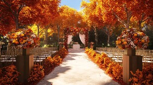 秋日婚礼的浪漫森林