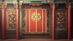 古典中国建筑的宏伟之门