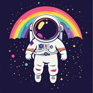 宇宙中的彩虹宇航员