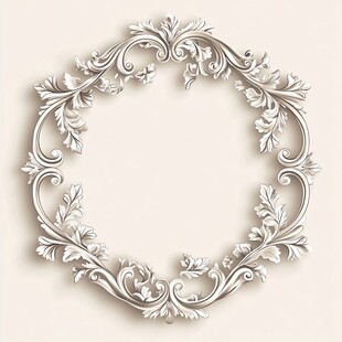 复古雕刻圆形框架