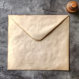 古老的信封与木质印章
