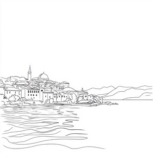 海岸线城市风景