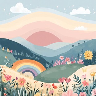 彩虹山谷的日落