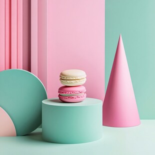 粉色与几何的和谐之舞