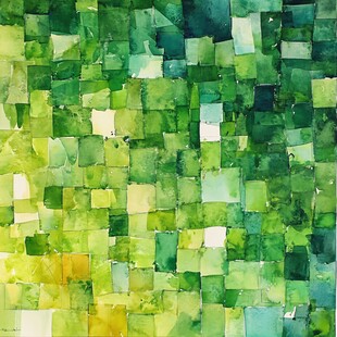 抽象绿色方块画