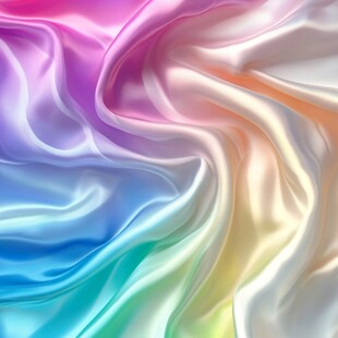 五彩斑斓的绸缎褶皱