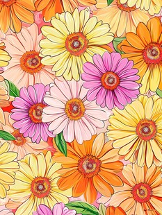 鲜花盛开的欢乐画卷