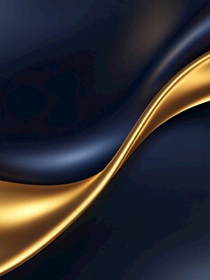 金色波浪与深蓝背景的抽象互动