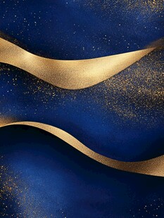 奢华金蓝抽象画