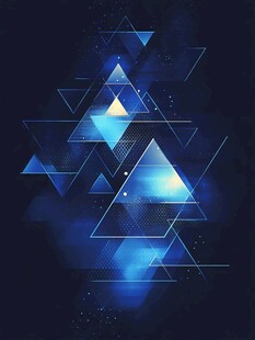 蓝色几何抽象艺术