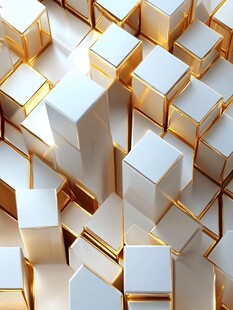 抽象金属立方体
