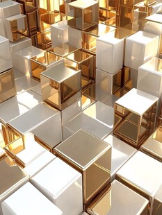 抽象金属立方体
