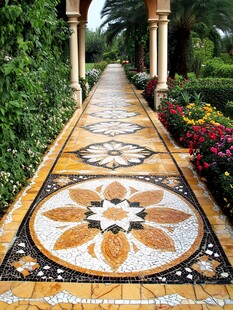 花园中的马赛克艺术步道