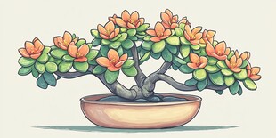 盆景中的橙色花朵