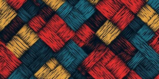 彩色纱线交织成的几何图案