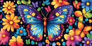 蝴蝶与花朵的生动盛宴