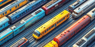 多彩的火车车厢