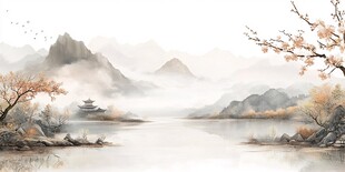 山水画中的中国风景