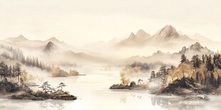 山水画中的宁静与和谐