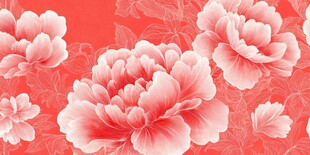 鲜艳的红色花卉图案