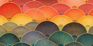 重叠的扇形图案