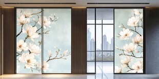 花卉图案玻璃艺术